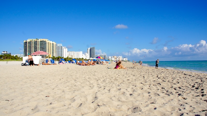 Der Strand von Miami Beach.