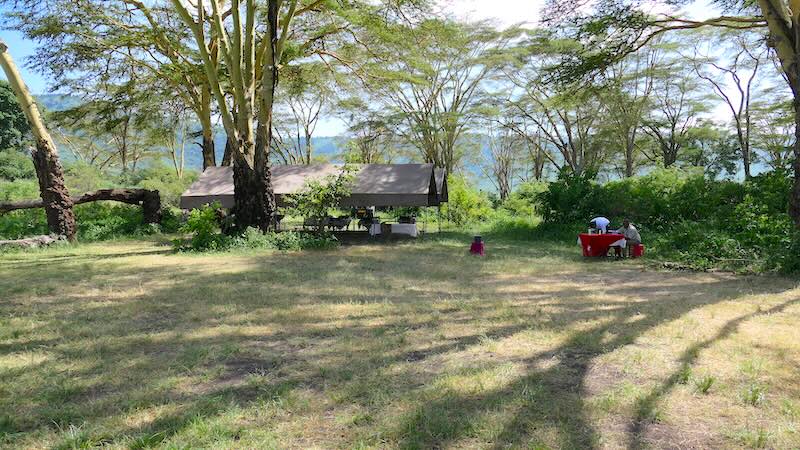 Das Zelt für die Mittagspause im Ngorongoro Krater.